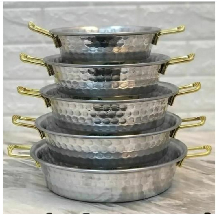 تابه ۵ تایی چکشی دسته طلایی