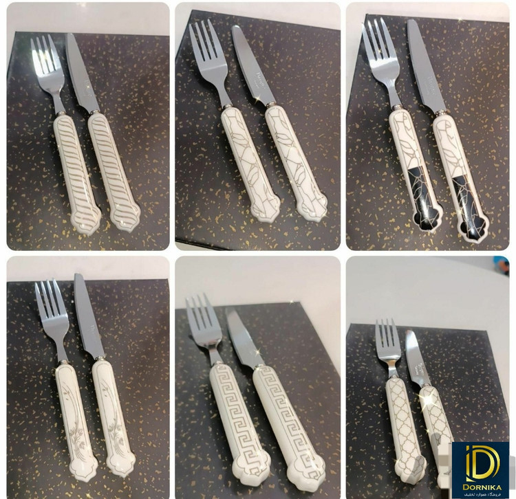 کارد چنگال دسته سرامیکی برند یونیک