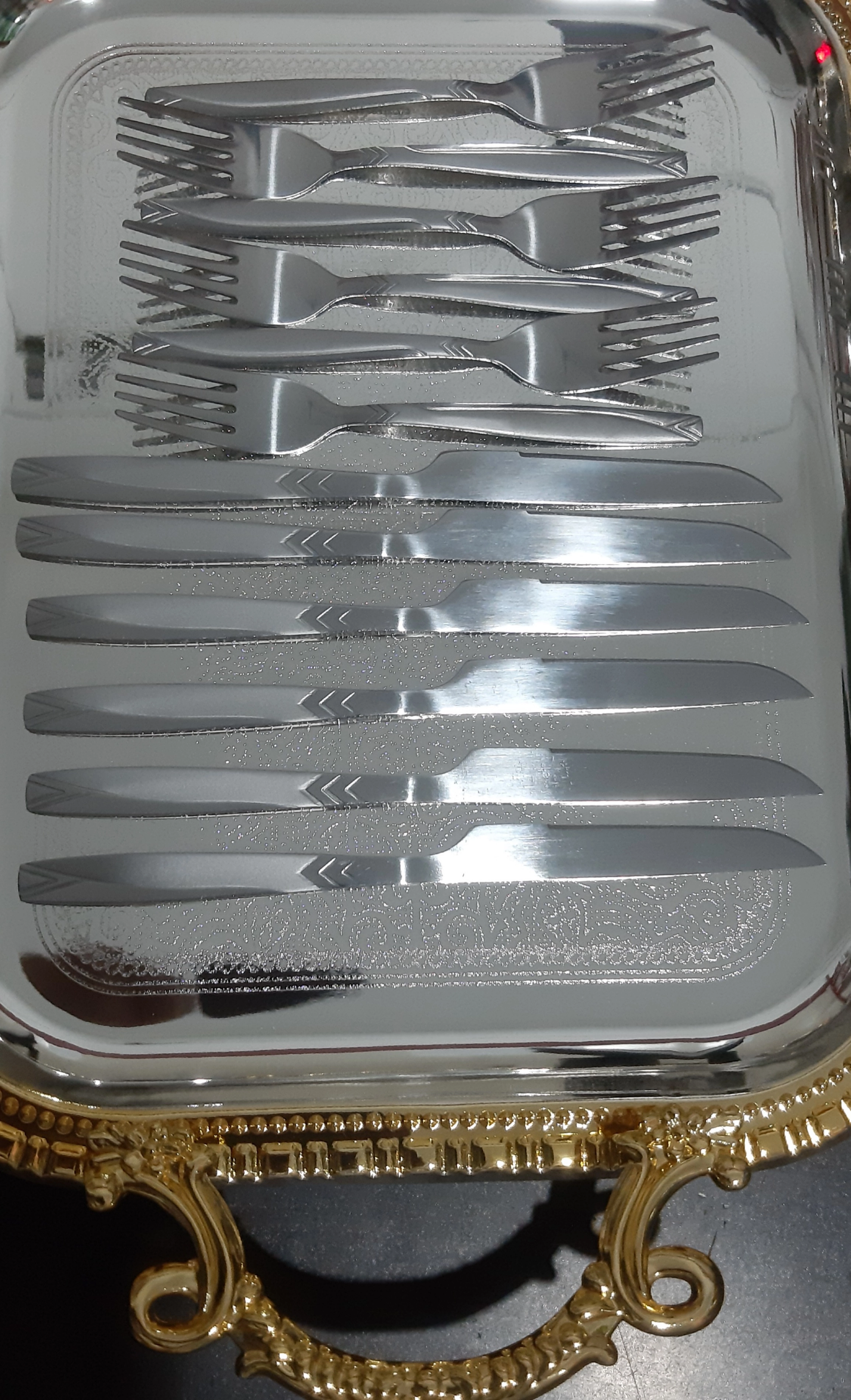 کارد و چنگال میوه خوری استیل بگیر 12 پارچه ضد زنگ به شرط پرنس