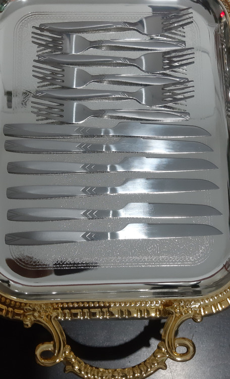 کارد و چنگال میوه خوری استیل بگیر 12 پارچه ضد زنگ به شرط پرنس