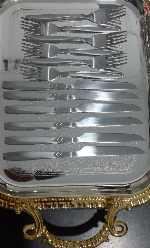 کارد و چنگال میوه خوری استیل بگیر 12 پارچه ضد زنگ به شرط پرنس