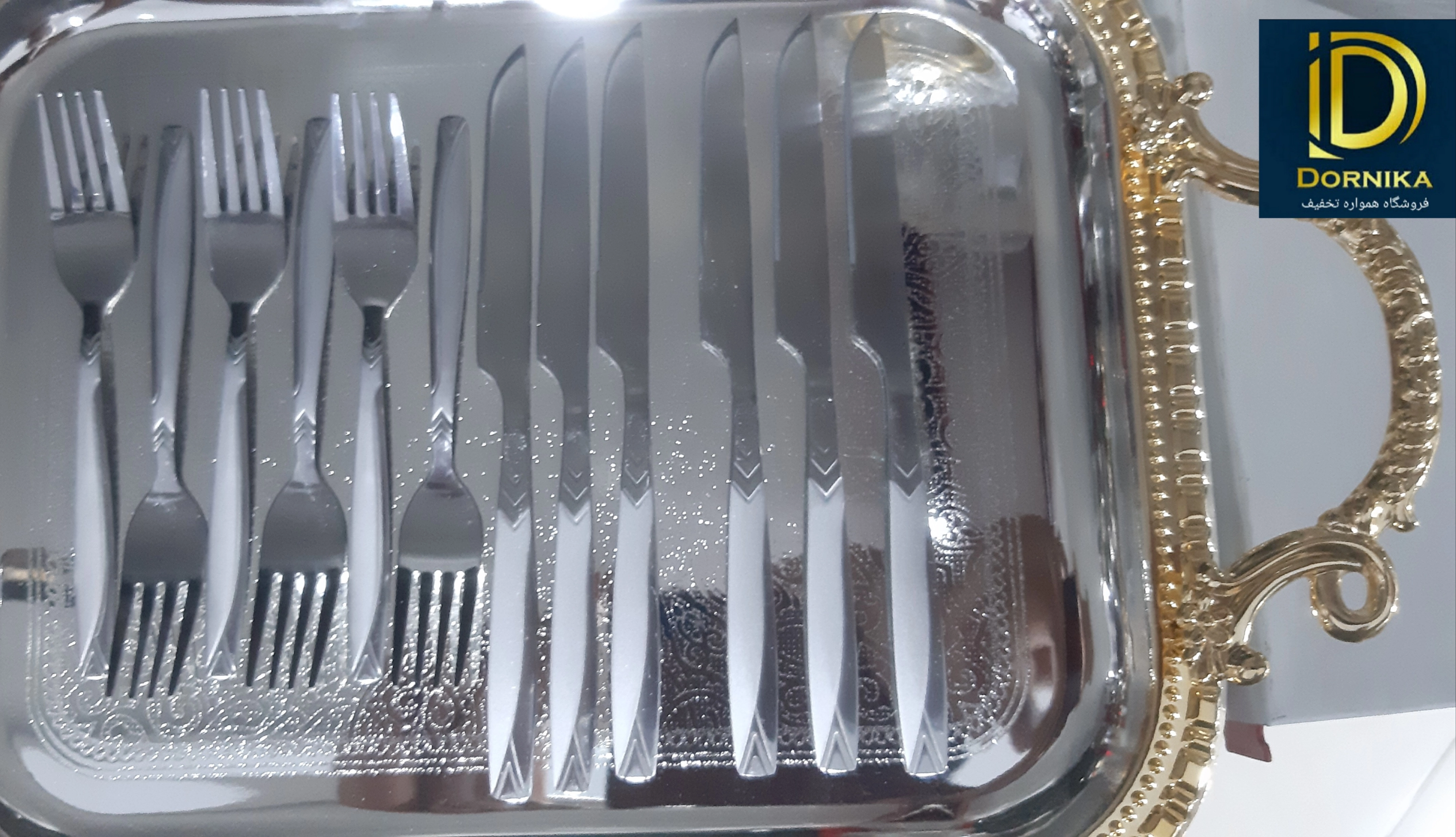 کارد و چنگال میوه خوری استیل بگیر 12 پارچه ضد زنگ به شرط پرنس