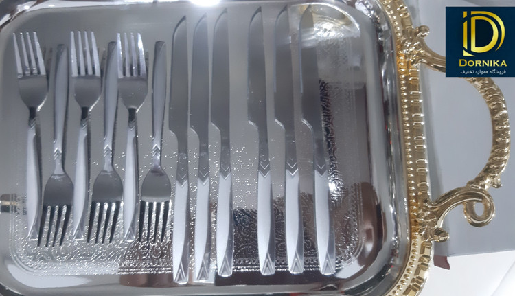 کارد و چنگال میوه خوری استیل بگیر 12 پارچه ضد زنگ به شرط پرنس