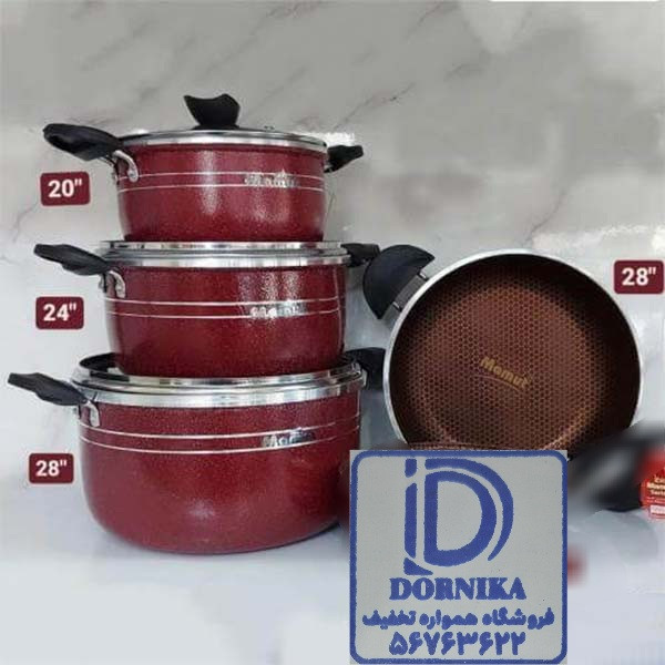 سرویس قابلمه ۷ پارچه ماموت آلبالویی