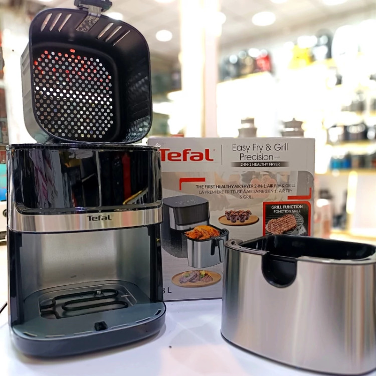 سرخ کن بدون روغن تفال اصلی کد 806، دو المنت چراغ دار با ضمانت داخل استیل