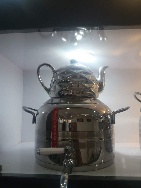 کتری قوری شیردار استیل طرح ترک ۶ لیتر عمده