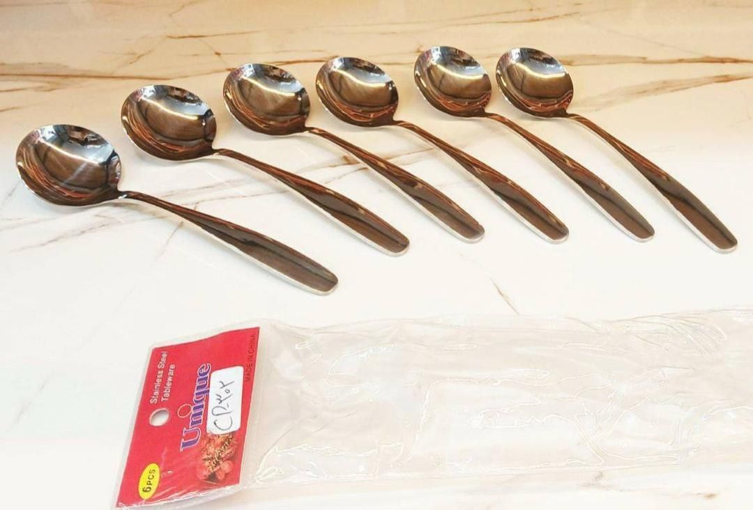 قاشق سوپخوری یونیک اصل استیل و طلایی
