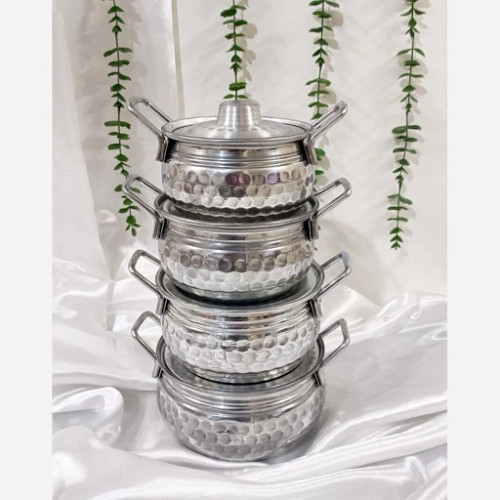 قابلمه روحی چکشی دسته نقره ایی