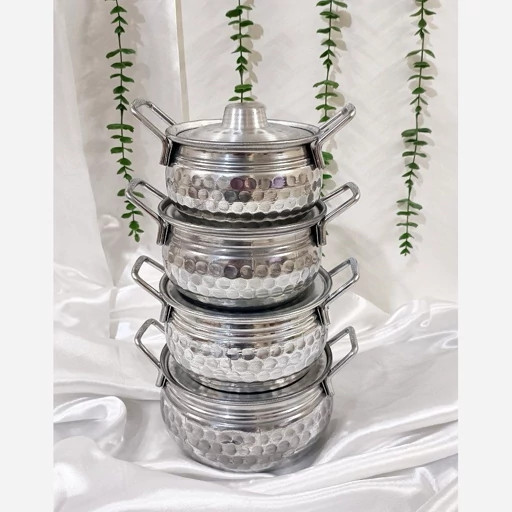 قابلمه روحی چکشی دسته نقره ایی