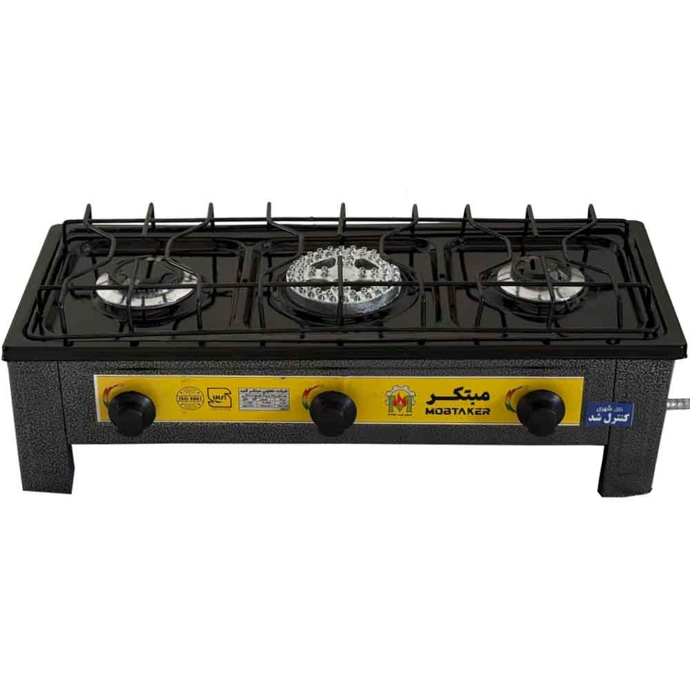 اجاق گاز رومیزی ۳ شعله پایه دار مبتکر