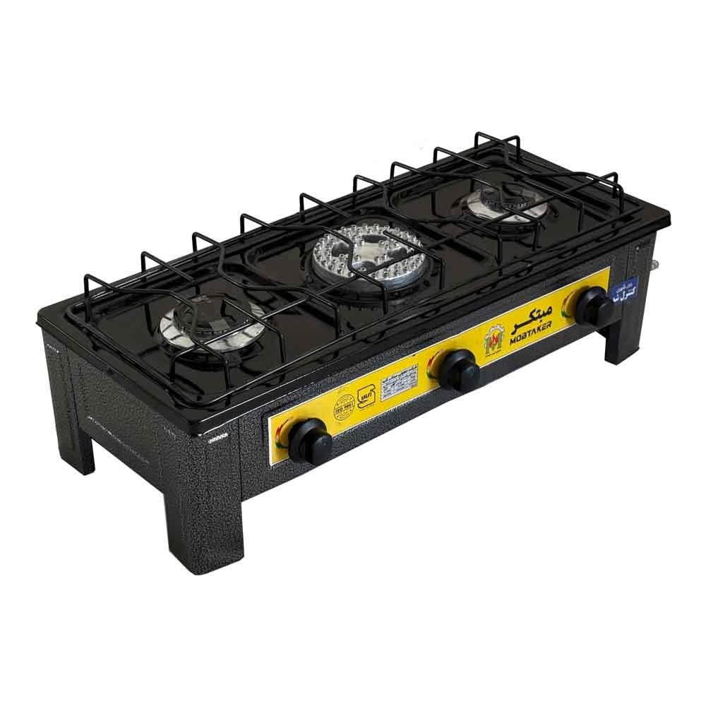 اجاق گاز رومیزی ۳ شعله پایه دار مبتکر