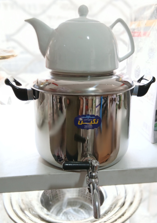 کتری قوری شیردار استیل