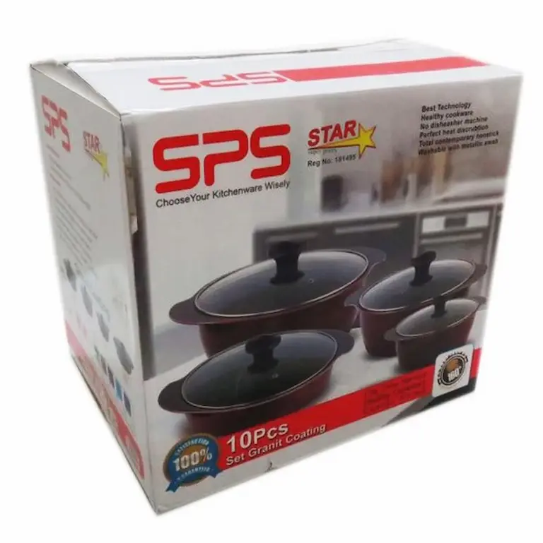 سرویس قابلمه ۱۰ پارچه طرح چدن اس پی اس SPS